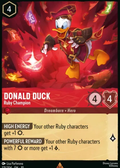 Donald Duck, Ruby Champion (foil) - Whispers