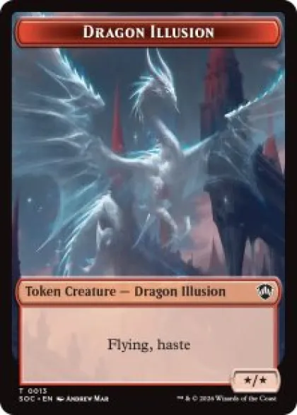 Dragon Illusion Token (*/*) - Secrets of Strixhaven Commander