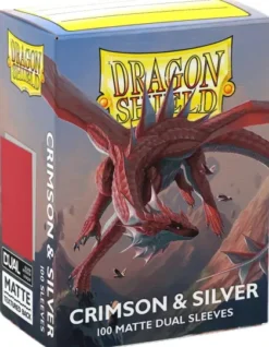 Dragon Shield Dual Matte Sleeves: Crimson & Silver (100 stuks)
