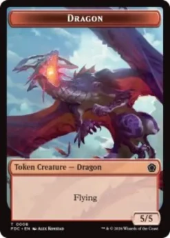 Dragon token (#8) (5/5) - Foundations Commander Decks