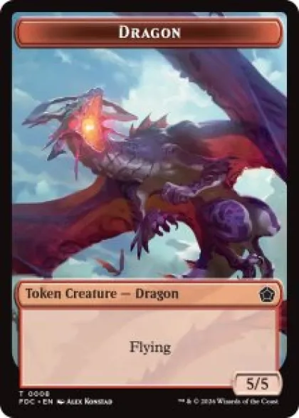 Dragon token (#8) (5/5) - Foundations Commander Decks