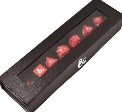 Dungeons and Dragons: Heavy Metal Dice Set - Red and White (7 stuks)