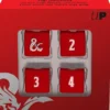 Dungeons and Dragons: Heavy Metal Dice Set D6 - Red and White (4 stuks)