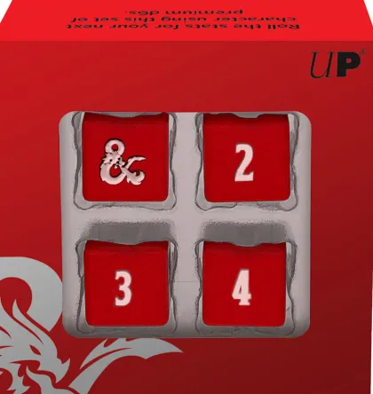 Dungeons and Dragons: Heavy Metal Dice Set D6 - Red and White (4 stuks)