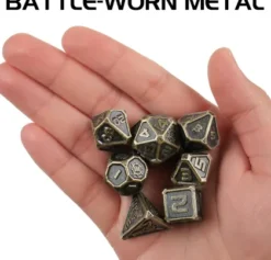 ENHANCE - Metal RPG Dice Set: Ancient Bronze (7 stuks)