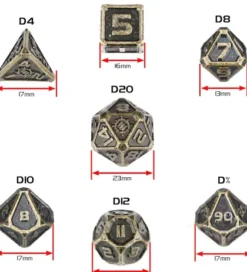 ENHANCE - Metal RPG Dice Set: Ancient Bronze (7 stuks)