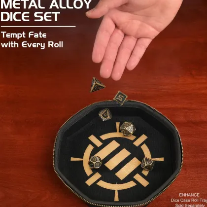 ENHANCE - Metal RPG Dice Set: Ancient Bronze (7 stuks)