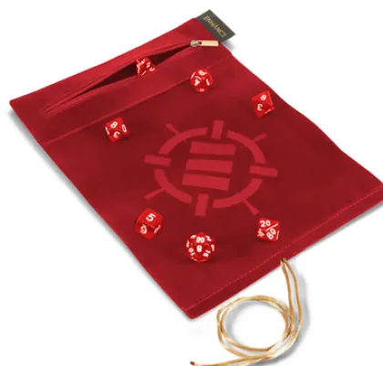ENHANCE Roll on a Scroll - Dice Rolling Mat & Acrylic Dice Set: Red