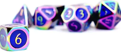 FanRoll - Dice Set: Rainbow with Blue Enamel (7 stuks)