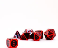 FanRoll - Dice Set: Red with Black Enamel(7-delig)
