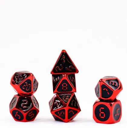 FanRoll - Dice Set: Red with Black Enamel(7-delig)