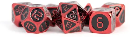 FanRoll - Dice Set: Red with Black Enamel(7-delig)