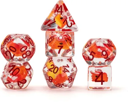 FanRoll Dragon Storm - Inclusion Dice Set: Red Dragon (7-delig)