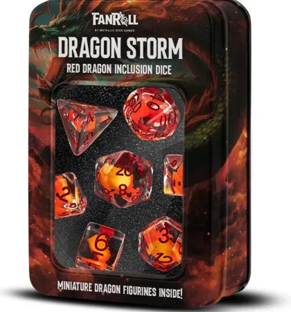 FanRoll Dragon Storm - Inclusion Dice Set: Red Dragon (7-delig)