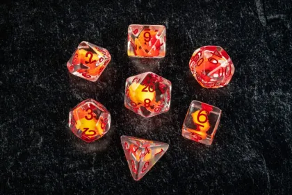 FanRoll Dragon Storm - Inclusion Dice Set: Red Dragon (7-delig)