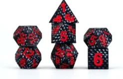 FanRoll Dragon Storm - Sharp Edge Silicone Dice Set: Black Dragon Scales (7-delig)