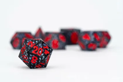 FanRoll Dragon Storm - Sharp Edge Silicone Dice Set: Black Dragon Scales (7-delig)
