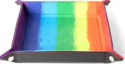 FanRoll - Folding Dice Tray: Velvet Watercolor Rainbow