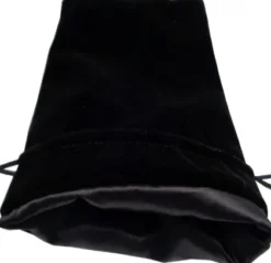 FanRoll - Large Velvet Dice Bag: Black with Black Satin