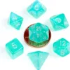 FanRoll - Mini Dice Set: Stardust Turquoise (7-delig)