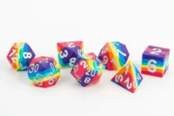 FanRoll -Sharp Edge Silicone Dice Set: Rainbow (7-delig)