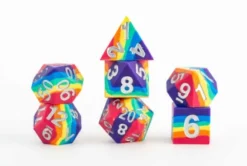 FanRoll -Sharp Edge Silicone Dice Set: Rainbow (7-delig)