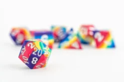 FanRoll -Sharp Edge Silicone Dice Set: Rainbow (7-delig)