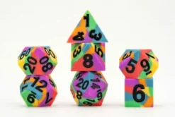 FanRoll - Sharp Edge Silicone Dice Set: Pride Rainbow Flag (7-delig)