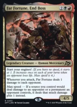 Far Fortune, End Boss (foil) - Aetherdrift Prerelease Promo's