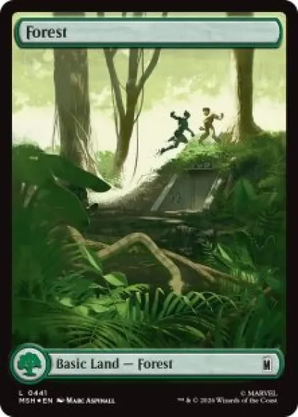 Forest (#441) (surge foil) (full art) - Marvel Super Heroes
