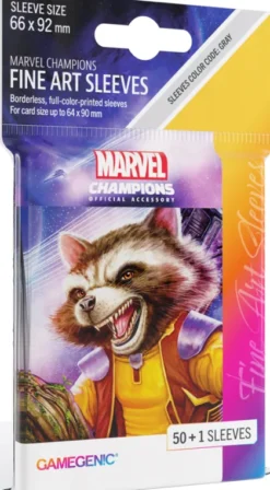 Gamegenic - Marvel Champions Fine Art Sleeves: Rocket Raccoon (50 stuks)