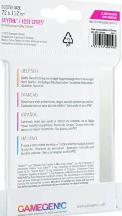 Gamegenic Matte Board Game Sleeves - Magenta 72 x 112 (60 stuks)