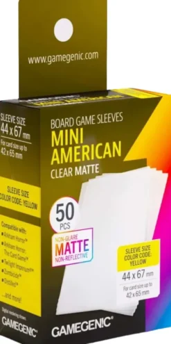 Gamegenic Mini American Board Game Sleeves - Clear Matte 44 x 71 mm (50 stuks)