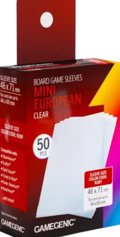 Gamegenic Mini European Board Game Sleeves - Clear 44 x 71 mm (50 stuks)