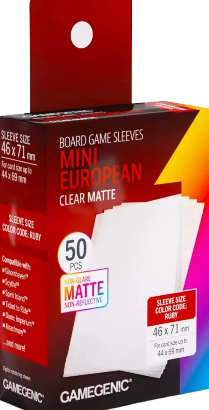 Gamegenic Mini European Sleeves - Clear Matte (50 stuks)