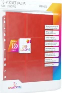 Gamegenic 18-Pocket Sideloading Pages Red (10 stuks)