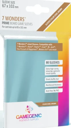 Gamegenic Prime Board Game Sleeves - Brown 67 x 103 (80 stuks)
