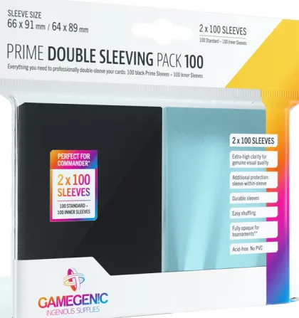 Gamegenic Prime Sleeves Double Sleeving Pack (100 stuks)