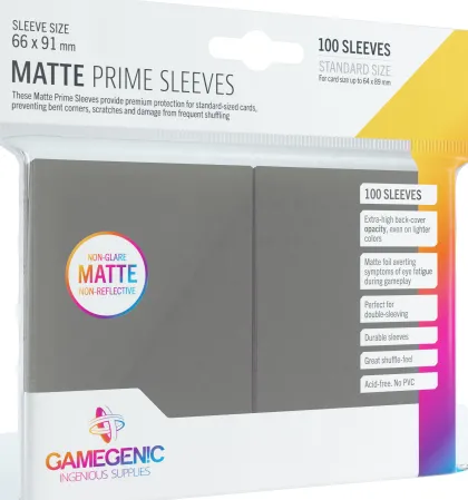 Gamegenic Sleeves Matte Prime Dark Gray (100 stuks)