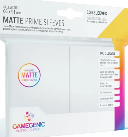 Gamegenic Sleeves Matte Prime White (100 stuks)