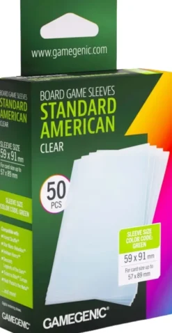Gamegenic Standard American Sleeves - Clear 59 x 91 mm (50 stuks)
