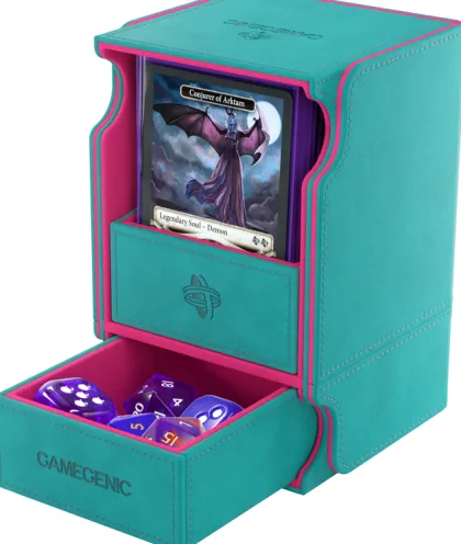 Gamegenic - Watchtower 100+ XL Convertible Deckbox: Teal/Pink