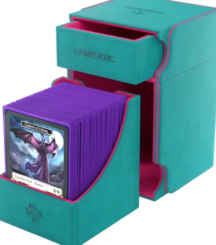 Gamegenic - Watchtower 100+ XL Convertible Deckbox: Teal/Pink