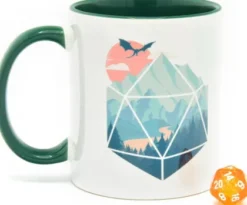 Glassstaff - Mug & Dice Gift Set: A D20 Scene
