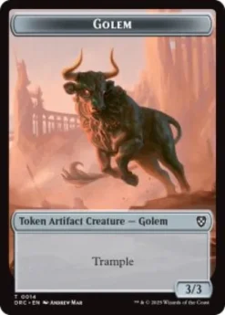 Golem token (#14) (foil) (3/3) - Aetherdrift Commander