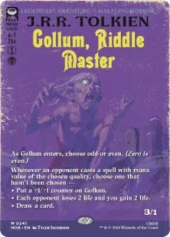 Gollum, Riddle Master (#241) (foil) (borderless) - The Hobbit Varianten