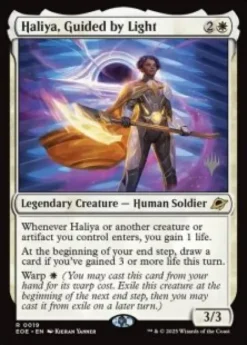 Haliya, Guided by Light (foil) - Edge of Eternities Planeswalker Stamped