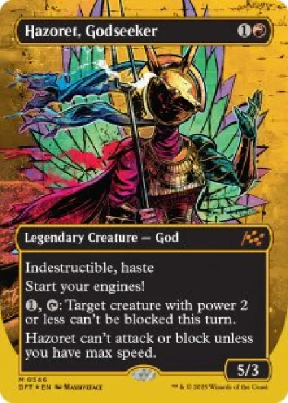 Hazoret, Godseeker (#546) (first-place foil) (borderless) - Aetherdrift First-Place Box Toppers
