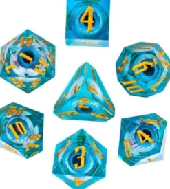 Hot Games - Liquid Dice Set: Eye Blue (7-delig)