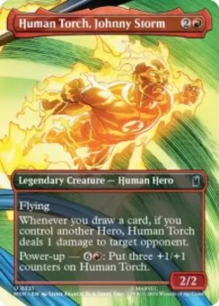 Human Torch, Johnny Storm (#321) (foil) (borderless) - Marvel Super Heroes Varianten